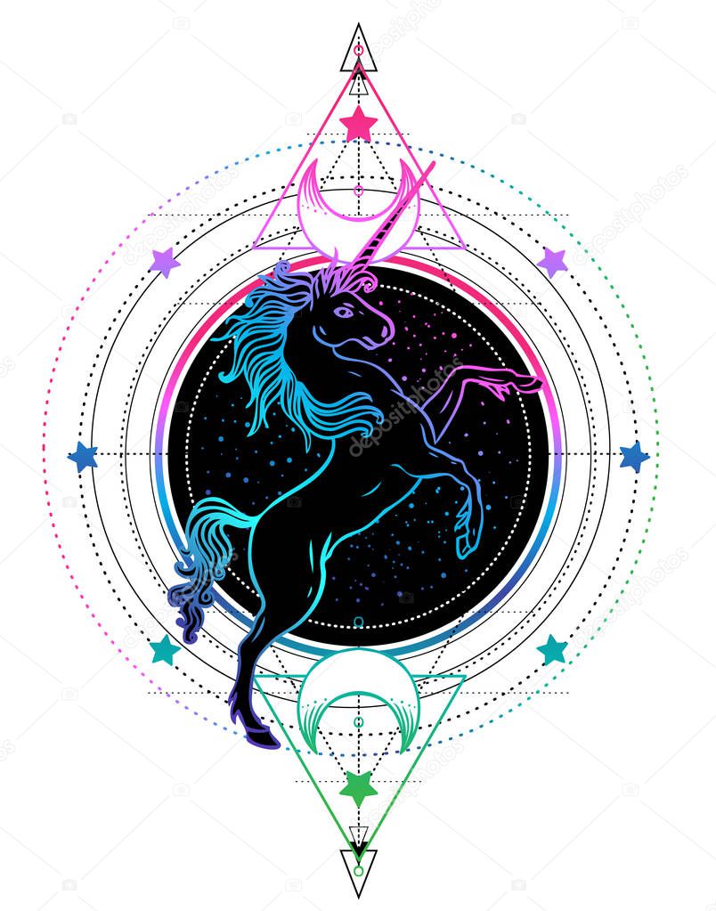 Rainbow unicorn symbol