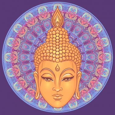 Oturma Buda'yı süslü mandala