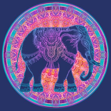 kabile stili fil üzerinde mandala 