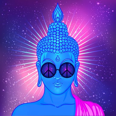 Gökkuşağı bardaklarda renkli Buda  