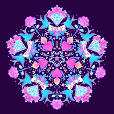 eski moda stil mandala