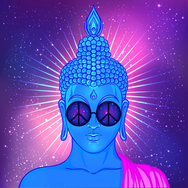 Gökkuşağı bardaklarda renkli Buda  