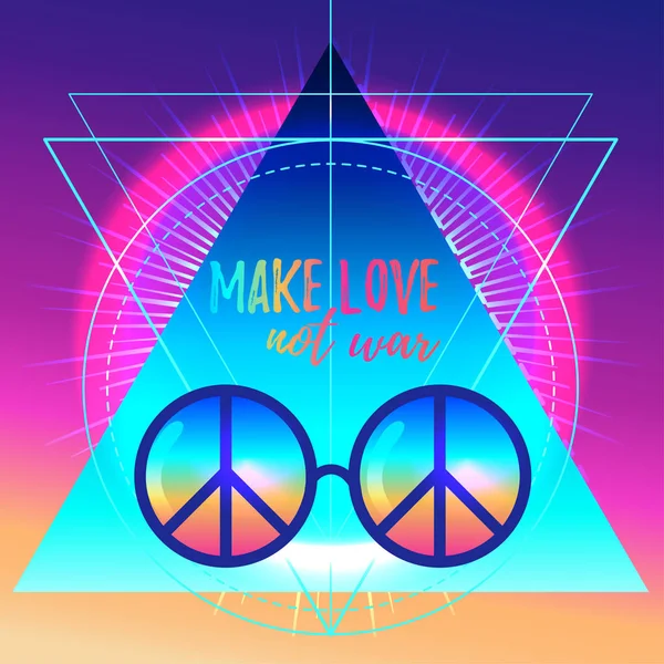 hippi güneş gözlüğü ile barış işareti