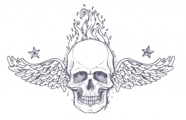 Kafatası ile Gotik arması 