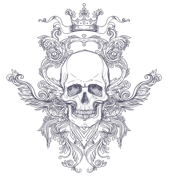 Kafatası ile Gotik arması 