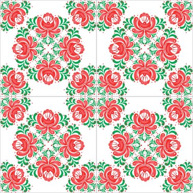 Khokhloma çiçek desenli 