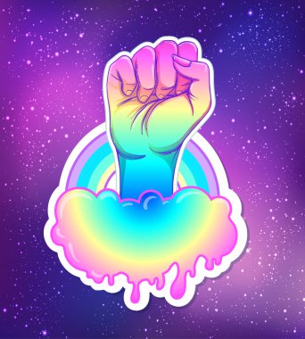 Gay Pride poster gökkuşağı renkleri ile