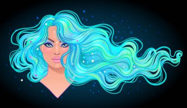 uzun dalgalı saçlı kadın  