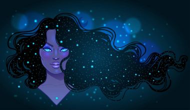 Galaxy ile gizemli kız makyaj 