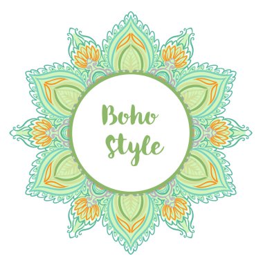 Hint dantel çerçeve mandala tarzı