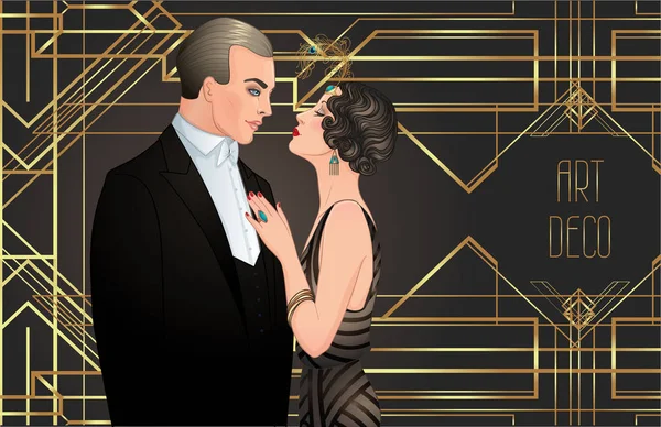 Art deco tarzında güzel Çift 