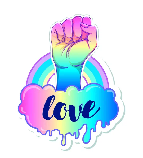 Poster Gay Pride con colori arcobaleno — Vettoriale Stock