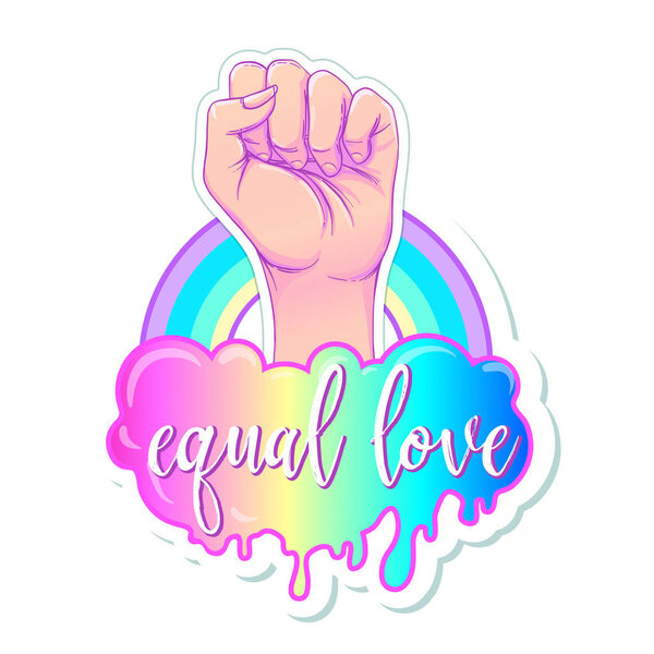 Gay Pride poster with rainbow colors