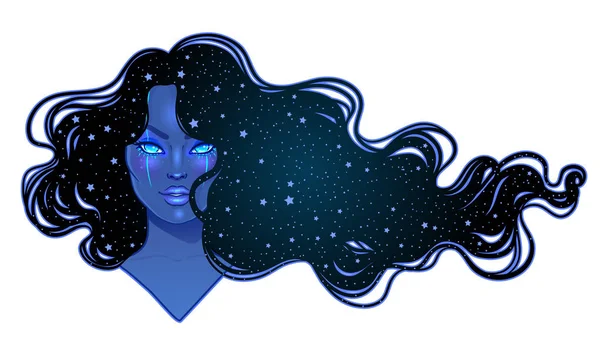 Galaxy ile gizemli kız makyaj 