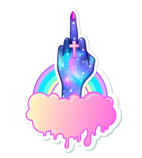 Female hand showing middle finger Vector Graphics