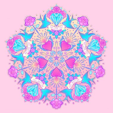 eski moda stil mandala