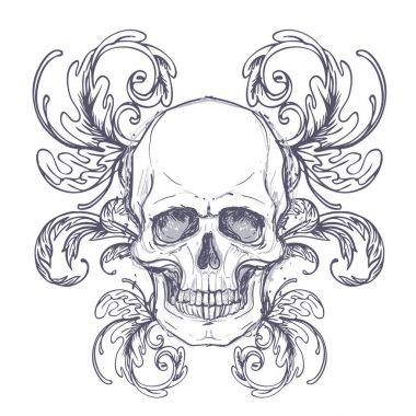 Kafatası ile Gotik arması 