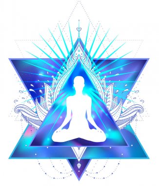 İnsan siluet meditasyon
