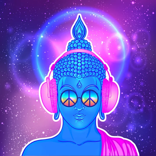 Gökkuşağı bardaklarda renkli Buda — Stok Vektör