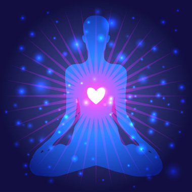 İnsan siluet meditasyon