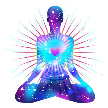 İnsan siluet meditasyon