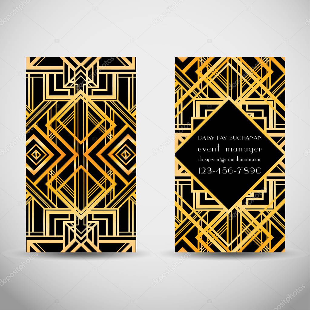 Art deco style business card  