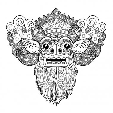 Barong ritüel geleneksel Balinese maskesi