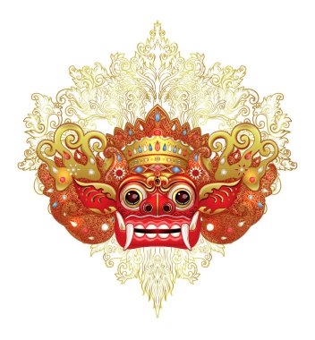 Barong ritüel geleneksel Balinese maskesi
