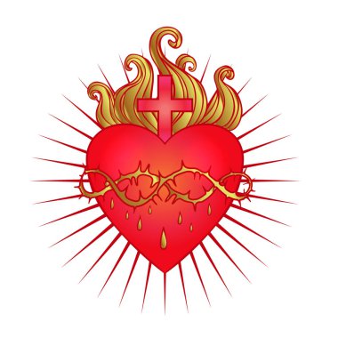 İsa Kutsal Kalp ışınları ile. 
