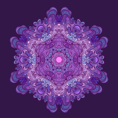 Elle çizilmiş süs mandala etnik sanat ilham, Hint paisley desenli