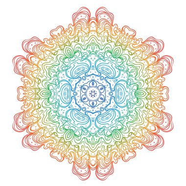 Elle çizilmiş süs mandala etnik sanat ilham, Hint paisley desenli