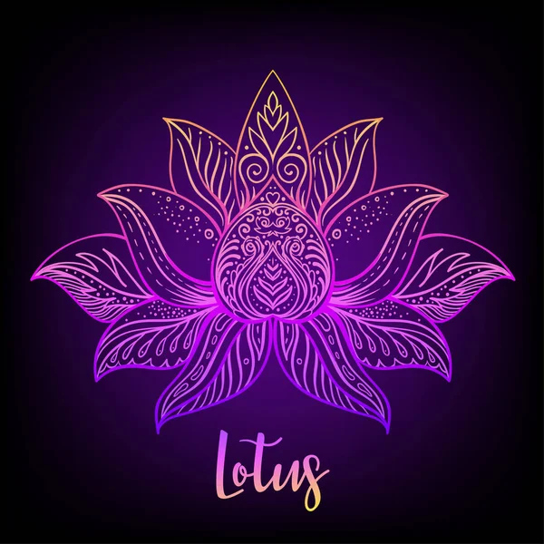 Dekorativní Ozdobné Lotus Flower Symbol — Stockový vektor