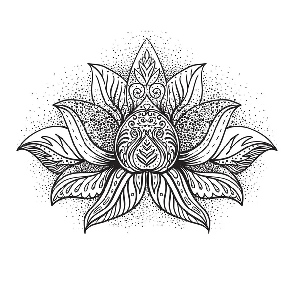 Dekorativa Dekorativa Lotus Blomma Symbol — Stock vektor