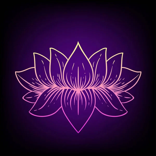 Ozdobny Ozdobnych Symbol Kwiat Lotosu — Wektor stockowy