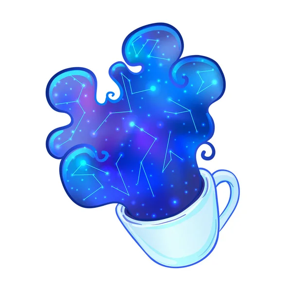 咖啡杯与银河内 — 图库矢量图片