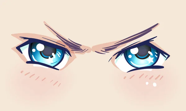 Kolorowe Oczy Stylu Anime Błyszczące Refleksy Światła — Wektor stockowy