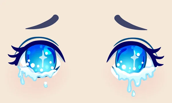 Barevné Oči Anime Stylu Lesklé Odrazy Světla — Stockový vektor