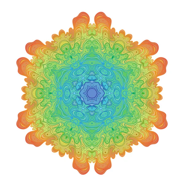 Mandala Ornamental Dibujado Mano Inspirado Arte Étnico Paisley Indio Estampado — Vector de stock