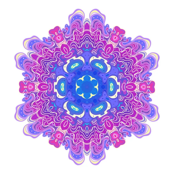 Hand Getrokken Sier Mandala Etnische Kunst Geïnspireerd Indiase Paisley Patroon — Stockvector