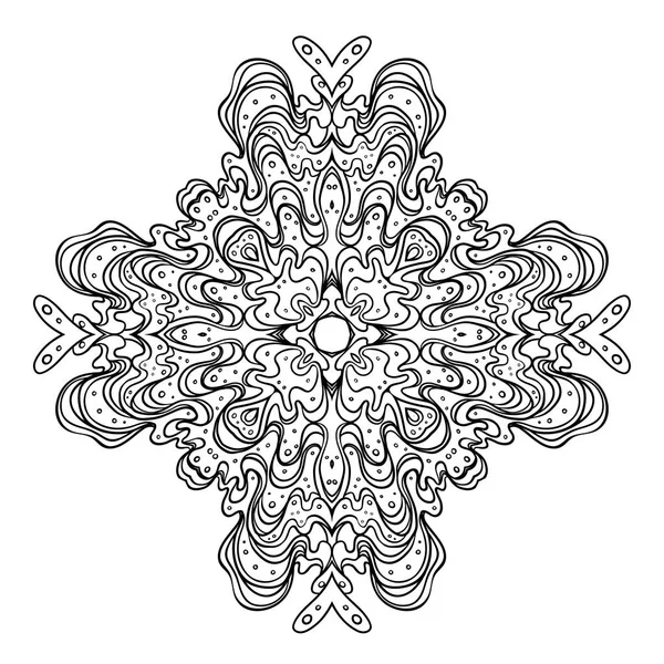 Hand Drawn Ornamental Mandala Inspired Ethnic Art Patterned Indian Paisley — Stock Vector