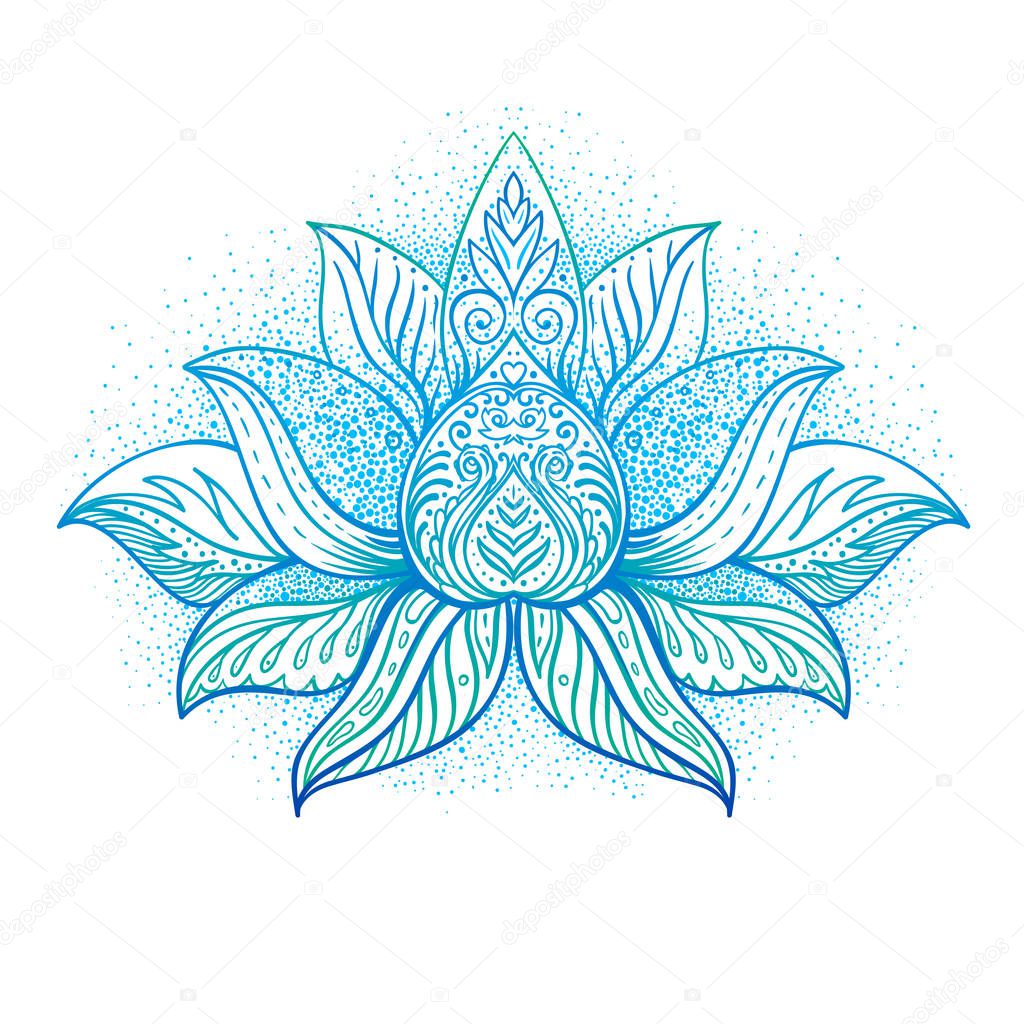 Decorative Ornamental Lotus Flower Symbol — Stock Vector