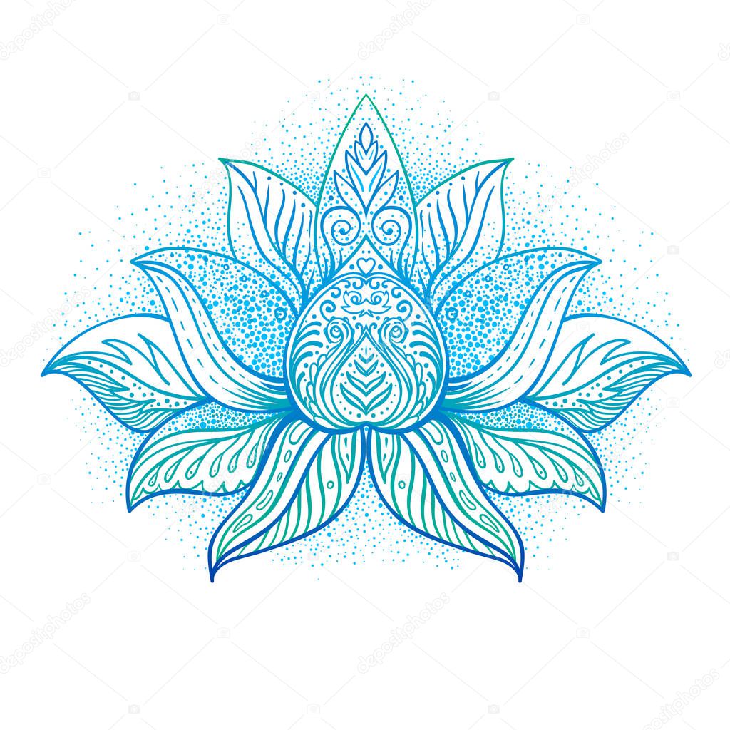 Decorative Ornamental Lotus Flower Symbol — Stock Vector