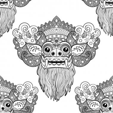 Desen Barong - ritüel geleneksel Balinese maskeleri yaptı. 