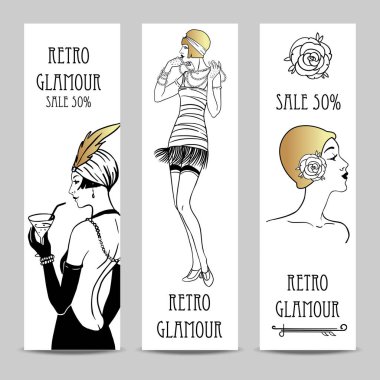 Art Deco klasik davetiye şablonu tasarımı. desenler ve çerçeveler