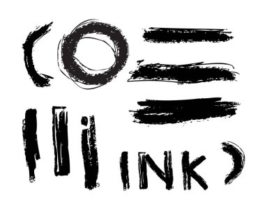 Elle çizilmiş daireler ve beyaz arka plan üzerinde çizgiler kümesi