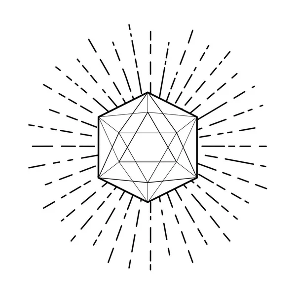 プラトニックな固体と正二十面体の線画 — ストックベクタ