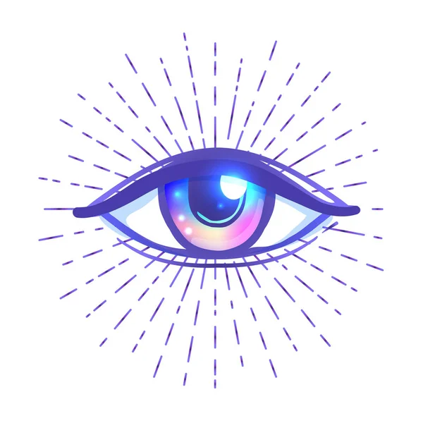 Όλοι Που Βλέπουν Σύμβολο Μάτι Που Απομονώνονται Λευκό Φόντο — Διανυσματικό Αρχείο