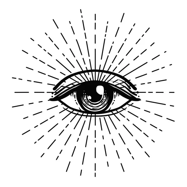 Blackwork tattoo flash. Eye of Providence. Masonic symbol. All seeing
