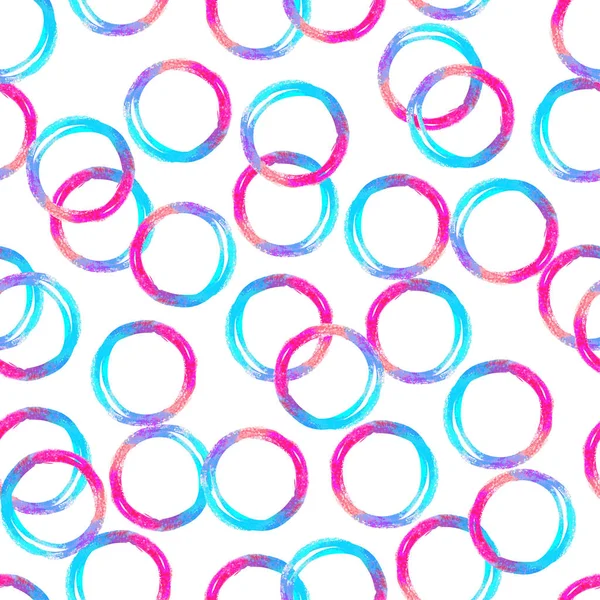 seamless pattern with hand drawn circles over white background
