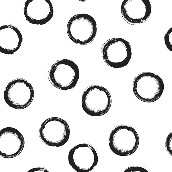 Modello Senza Cuciture Con Cerchi Disegnati Mano Sfondo Bianco — Vettoriale Stock